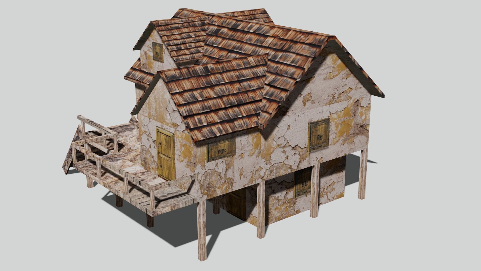 Old House Pack Exterior Low-poly 3D model_7