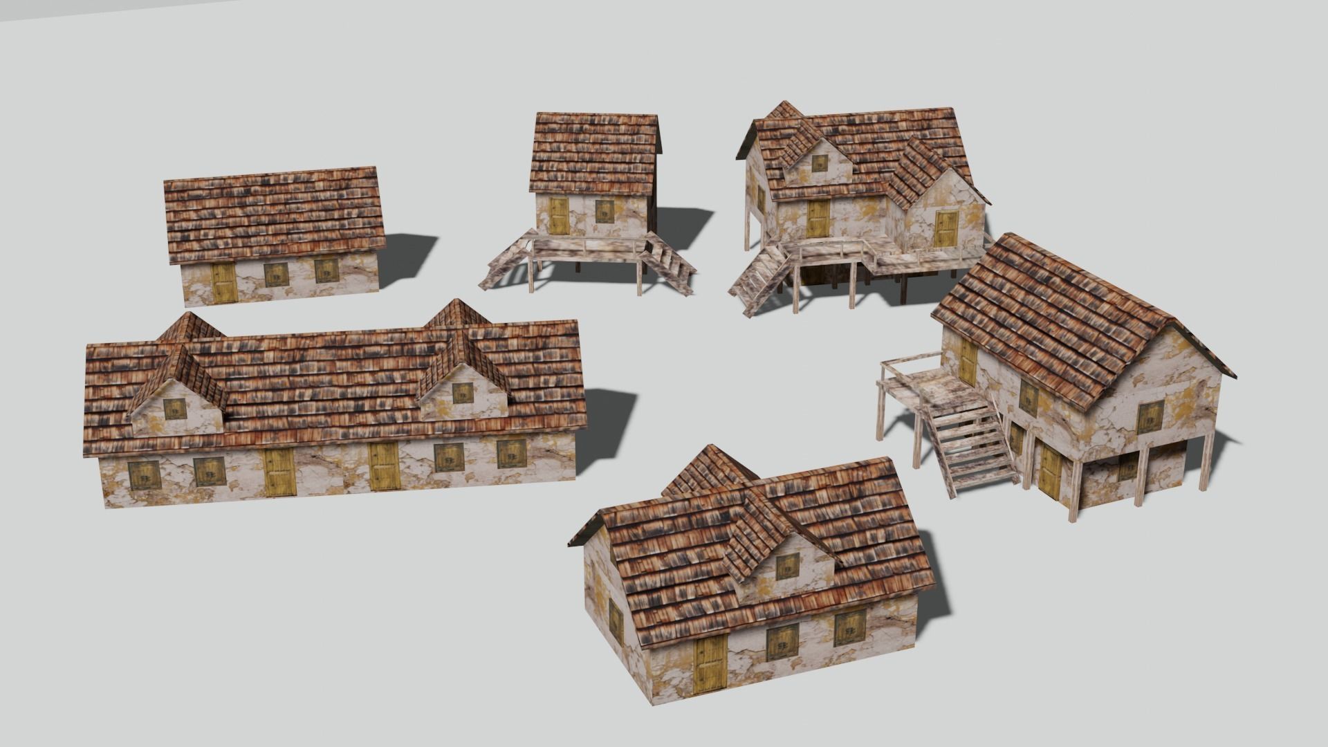 Old House Pack Exterior Low-poly 3D model_5