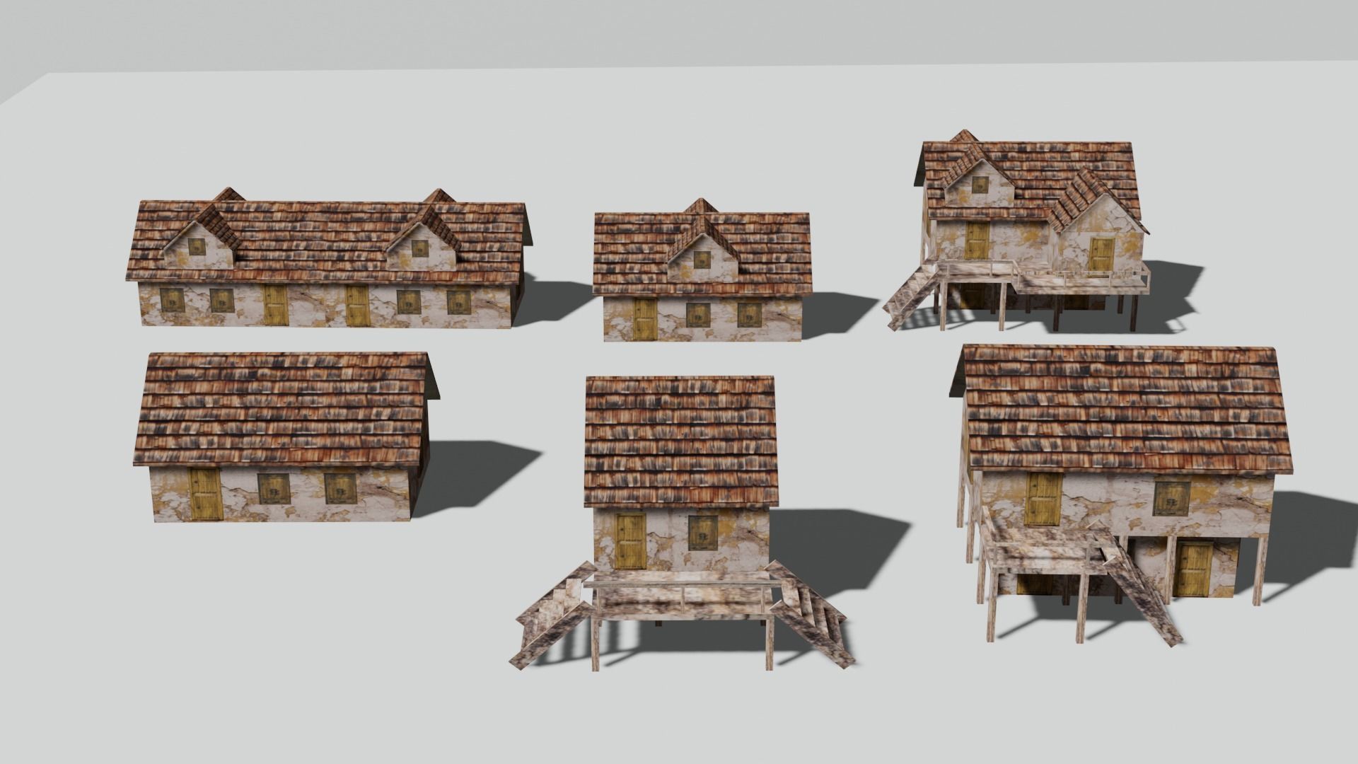 Old House Pack Exterior Low-poly 3D model_3