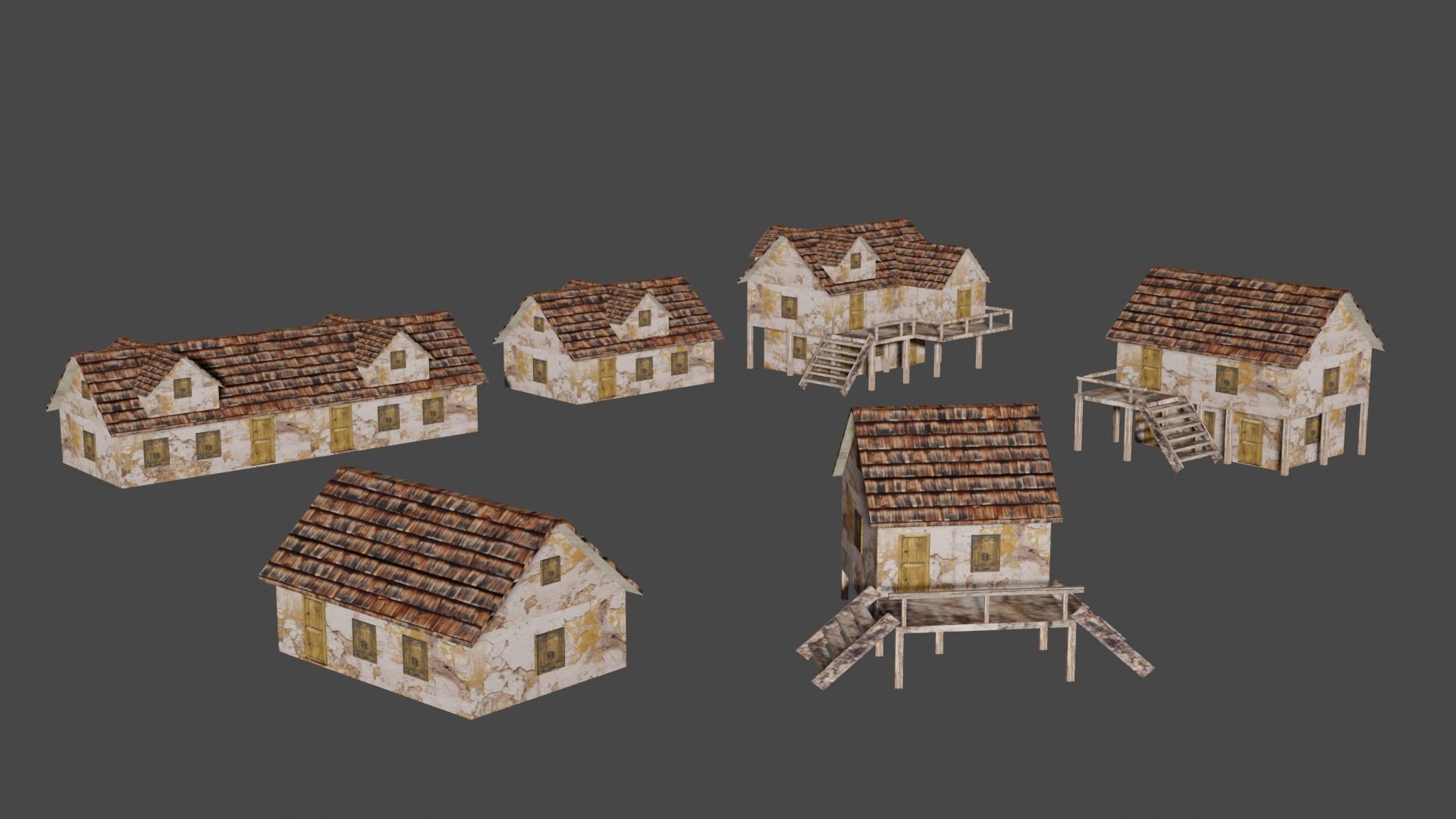 Old House Pack Exterior Low-poly 3D model_10
