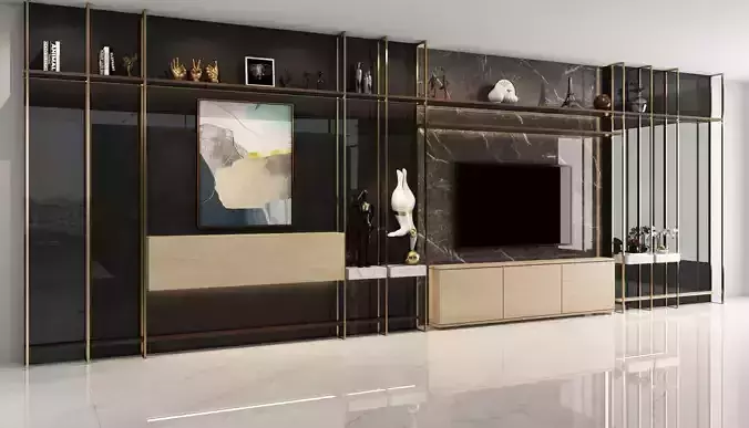 LUXURY TV WALL 3D MODEL