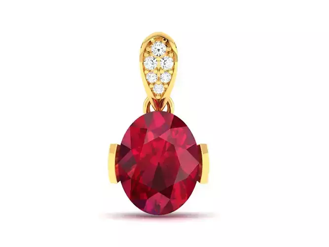 Women Pear Diamond Pendant 3DM STL OBJ FBX Render Details 3D print model