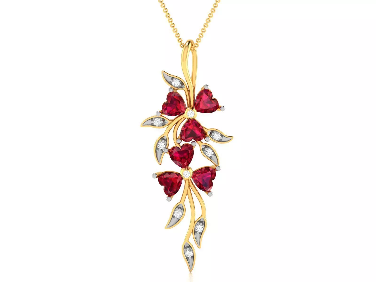 Women Heart Stone Pendant 3DM STL OBJ FBX Render Details 3D print model_0