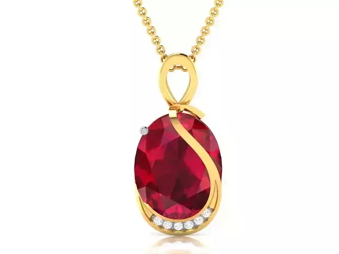 Women Oval Diamond Pendant 3DM STL OBJ FBX Render Details 3D print model