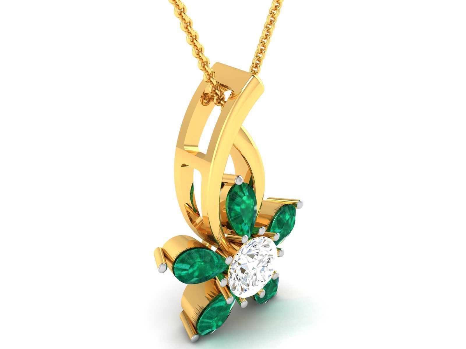 Women Pear Stone Pendant 3DM STL OBJ FBX Render Details 3D print model_1