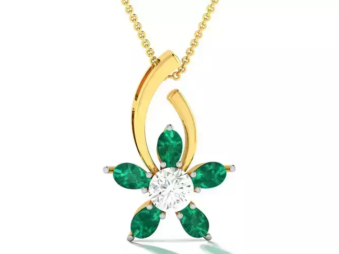 Women Pear Stone Pendant 3DM STL OBJ FBX Render Details