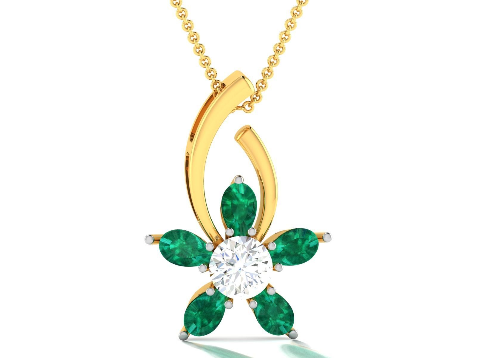 Women Pear Stone Pendant 3DM STL OBJ FBX Render Details 3D print model_3