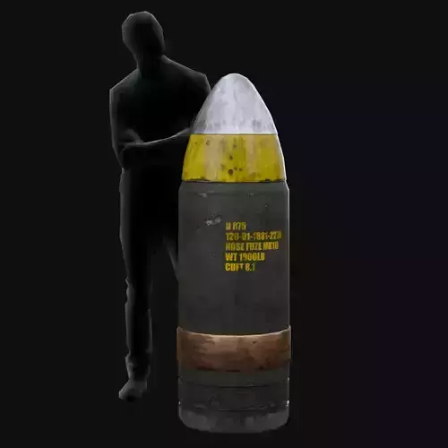 Large Artillery Shell with textures