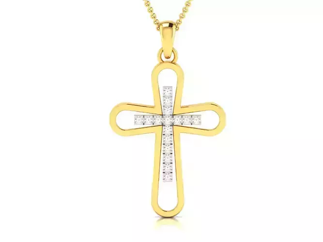 Cross Pendant 3DM STL OBJ FBX Render Details 3D print model