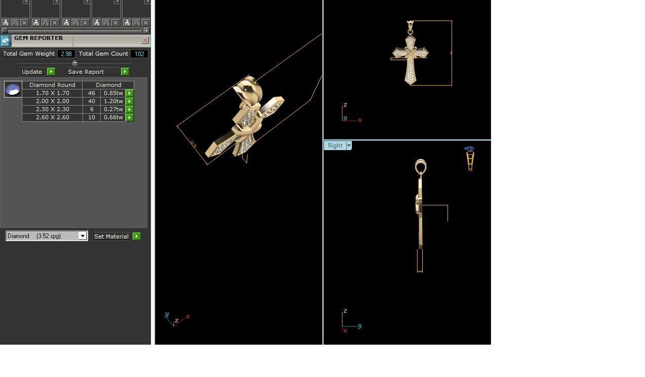 Cross Pendant 3DM STL OBJ FBX Render Details 3D print model_12