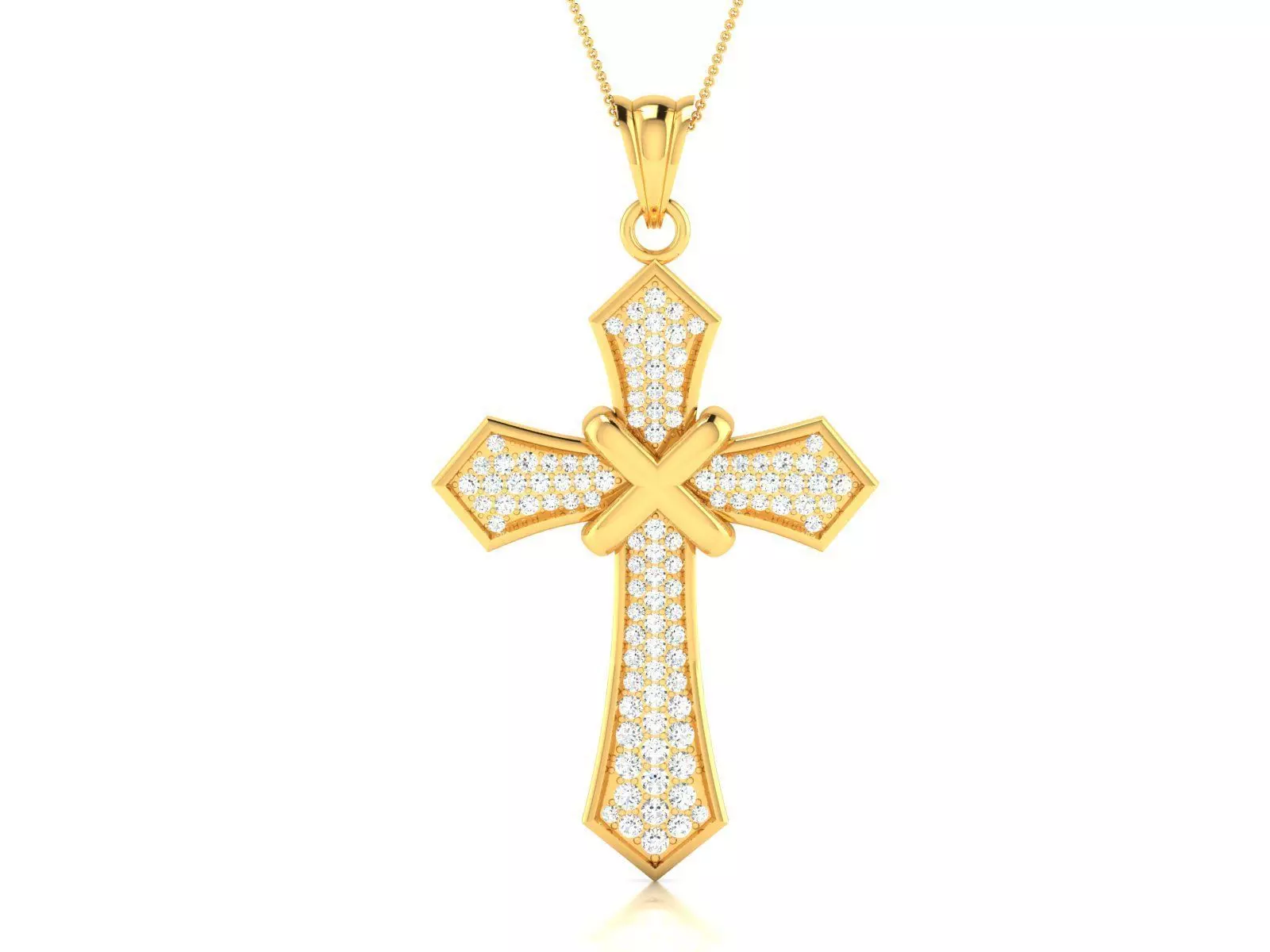 Cross Pendant 3DM STL OBJ FBX Render Details 3D print model_0