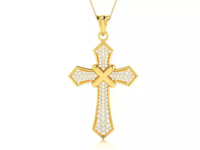 Cross Pendant 3DM STL OBJ FBX Render Details 3D print model