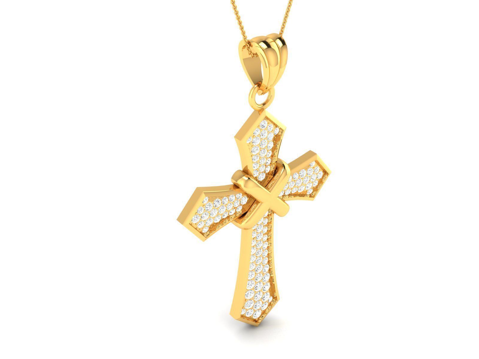 Cross Pendant 3DM STL OBJ FBX Render Details 3D print model_7