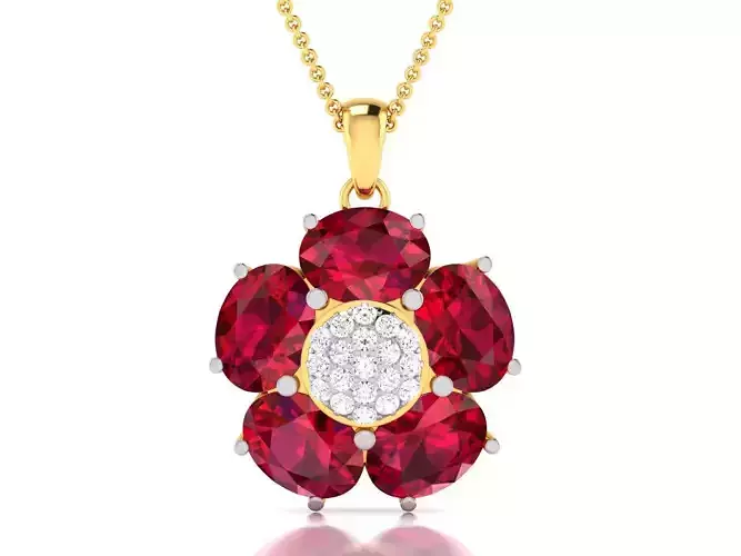 Women Oval Stone Pendant 3DM STL OBJ FBX Render Details