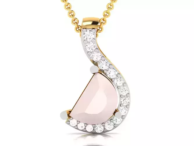 Women Half Moon Pendant 3DM STL OBJ FBX Render Details