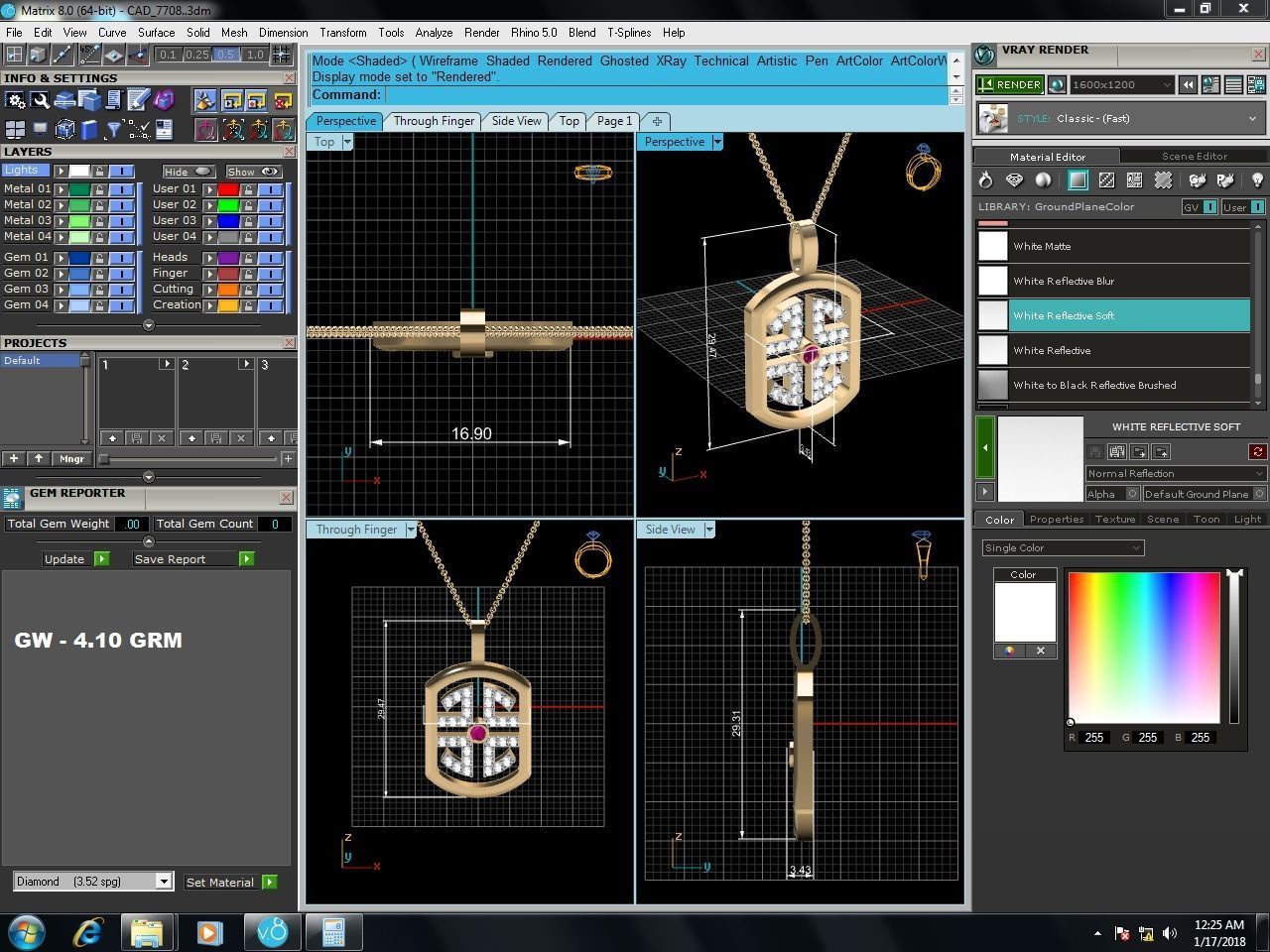 Women Pendant 3DM STL OBJ FBX Render Details 3D print model_6