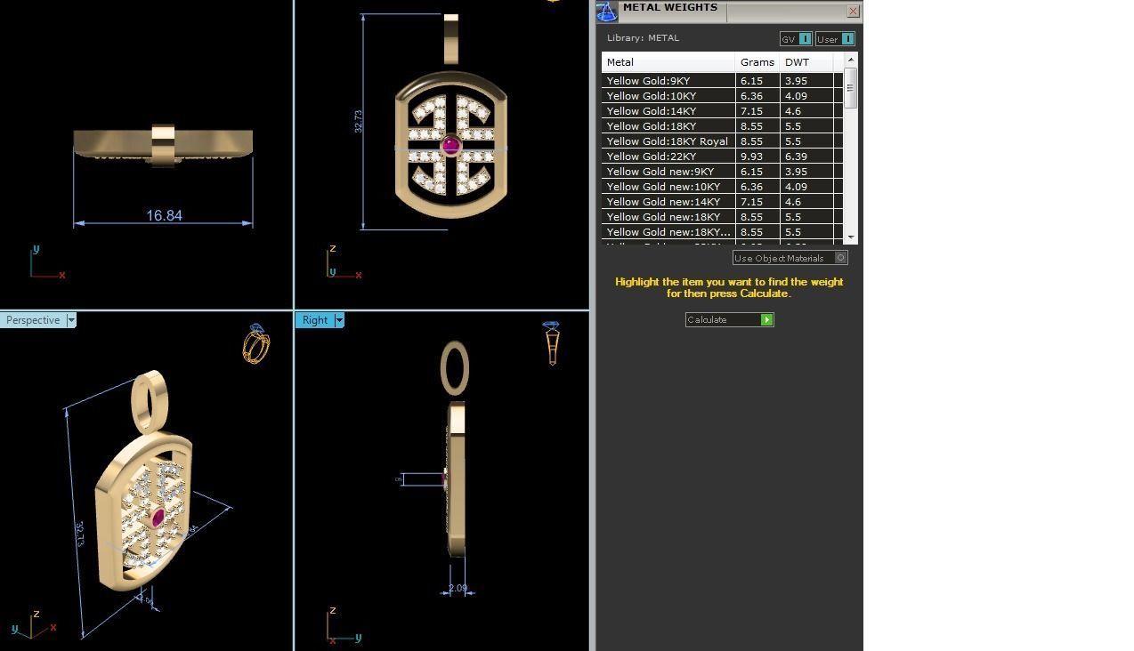 Women Pendant 3DM STL OBJ FBX Render Details 3D print model_12