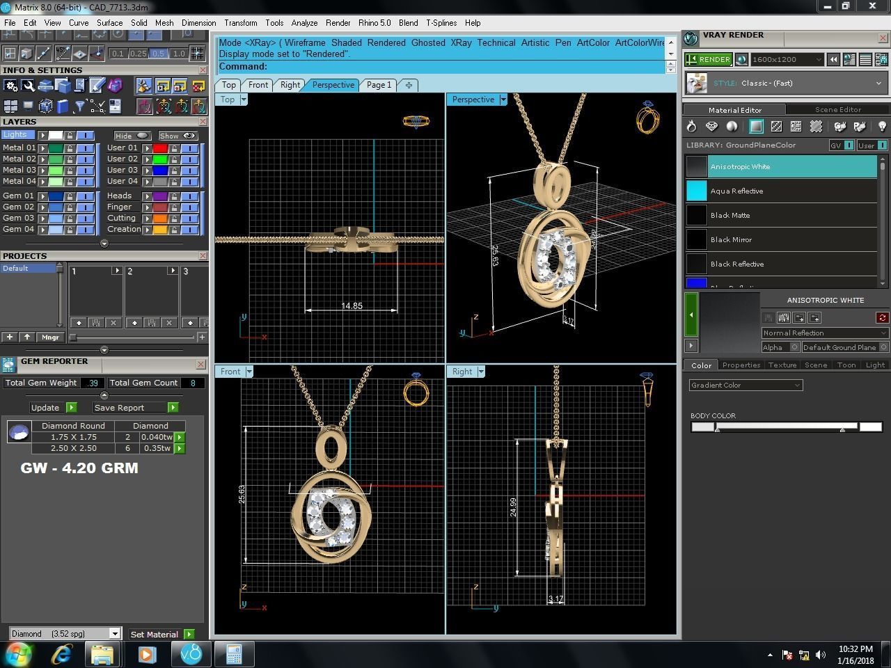 Women Pendant 3DM STL OBJ FBX Render Details 3D print model_5