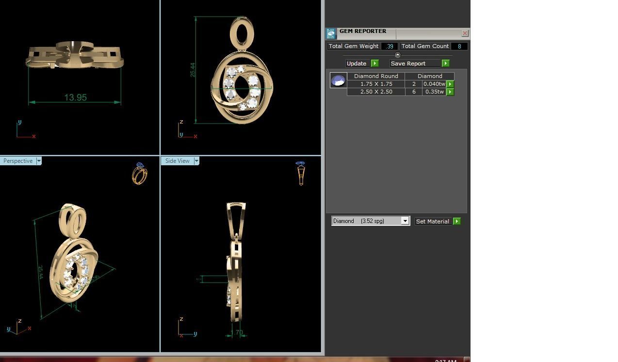 Women Pendant 3DM STL OBJ FBX Render Details 3D print model_12