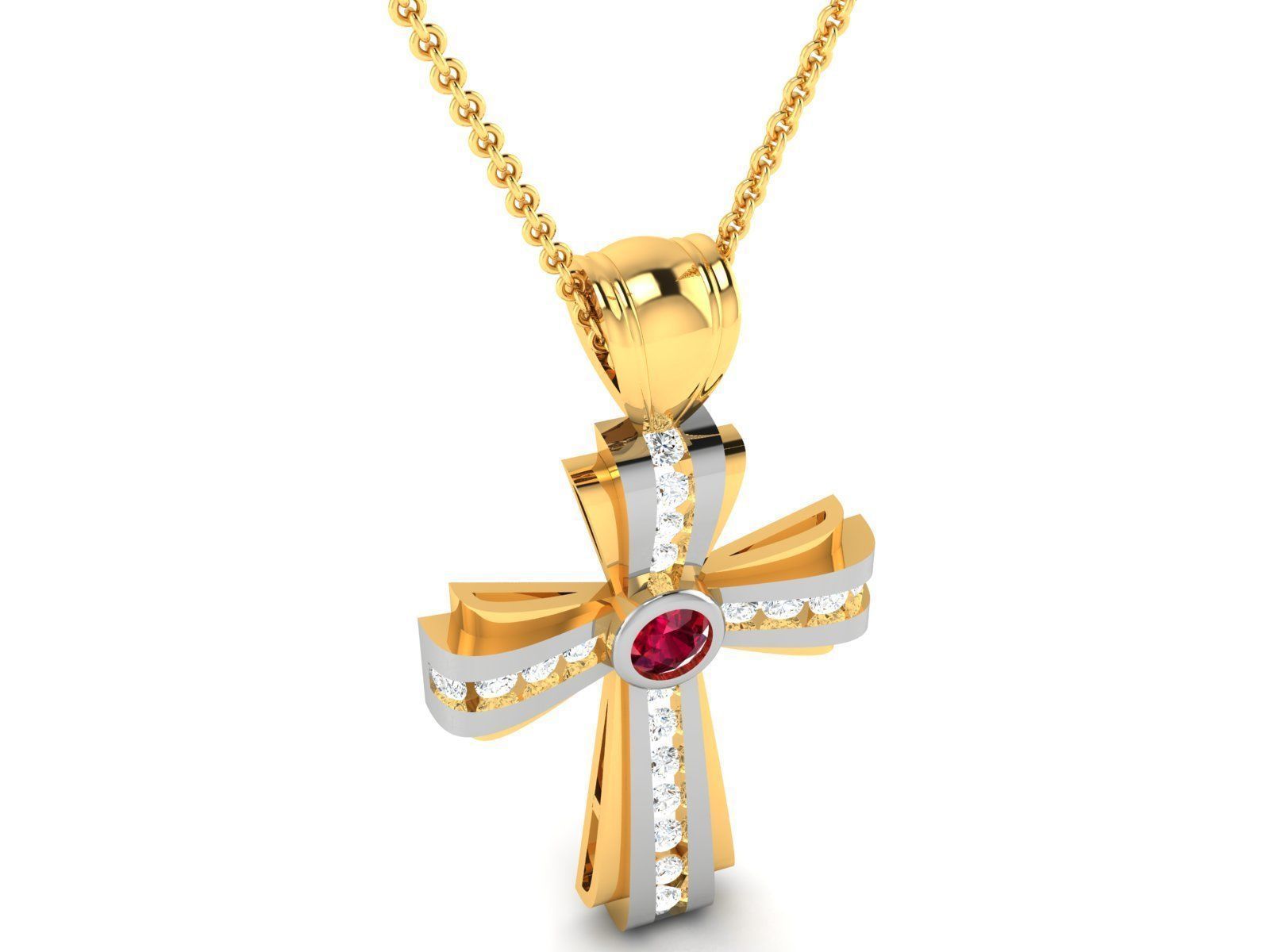 Cross Pendant 3DM STL OBJ FBX Render Details 3D print model_1