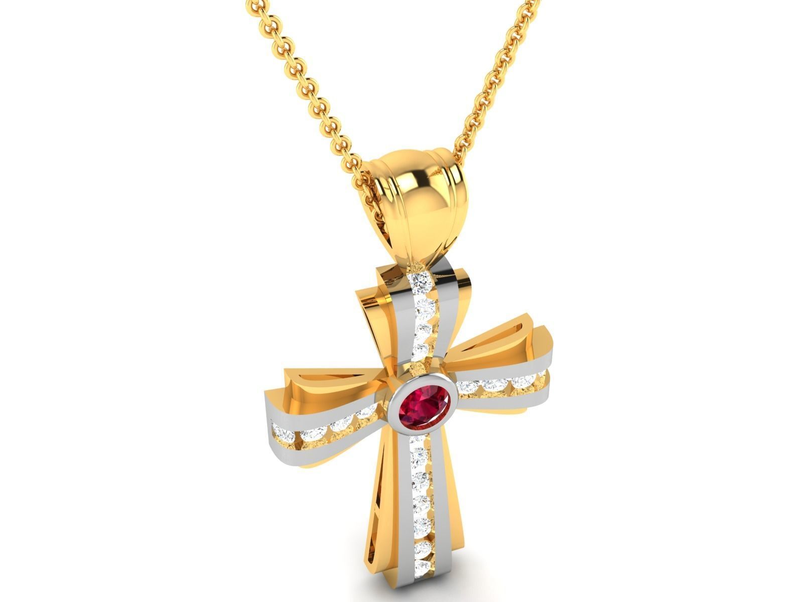 Cross Pendant 3DM STL OBJ FBX Render Details 3D print model_2