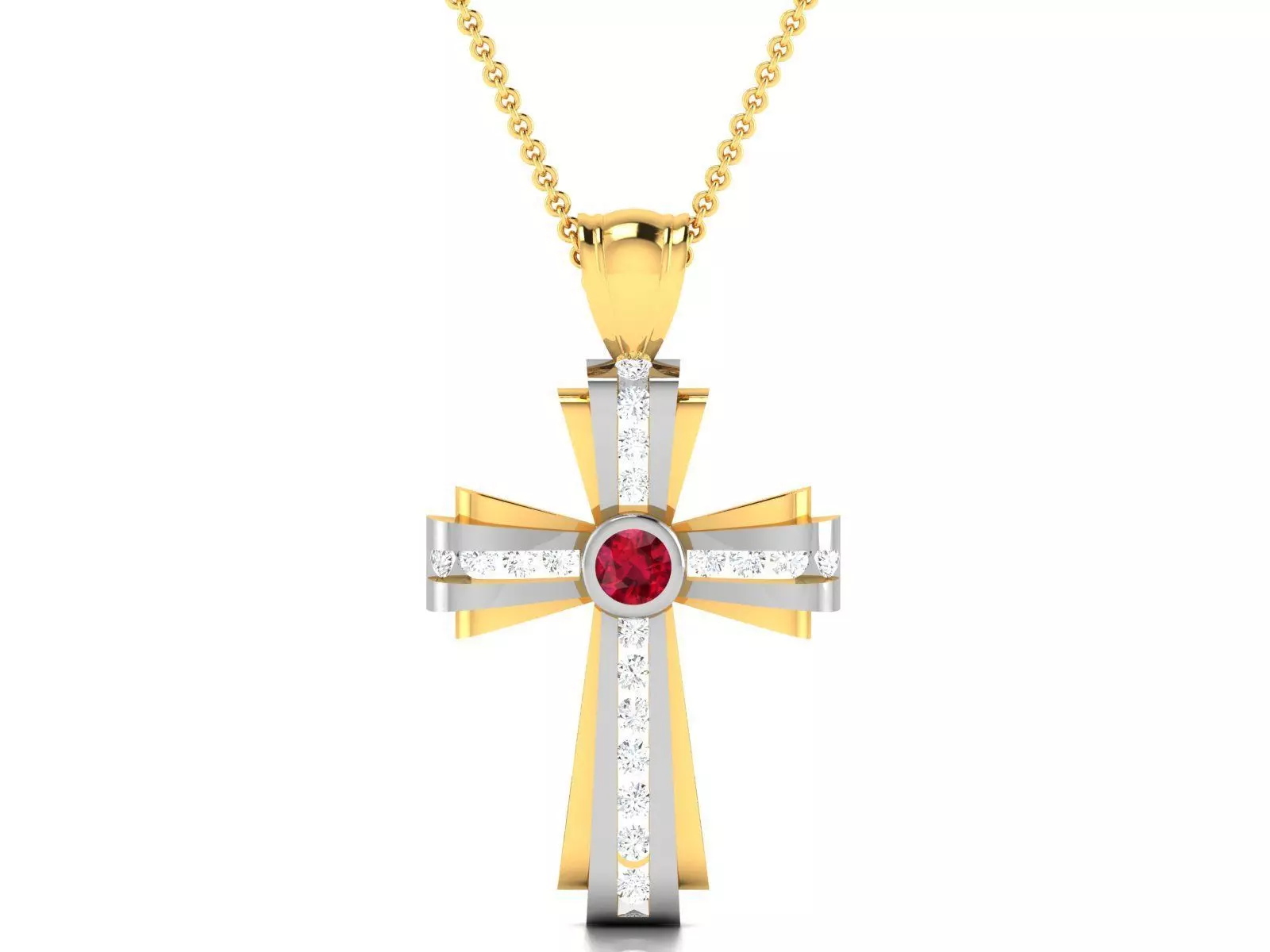 Cross Pendant 3DM STL OBJ FBX Render Details 3D print model_0