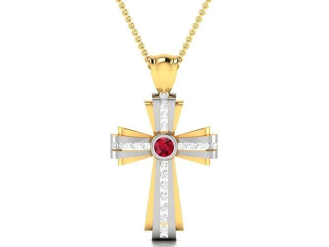Cross Pendant 3DM STL OBJ FBX Render Details 3D print model