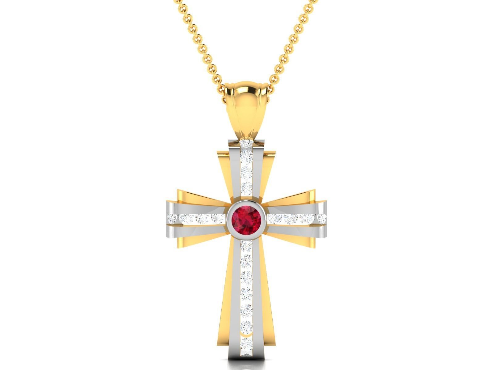 Cross Pendant 3DM STL OBJ FBX Render Details 3D print model_3