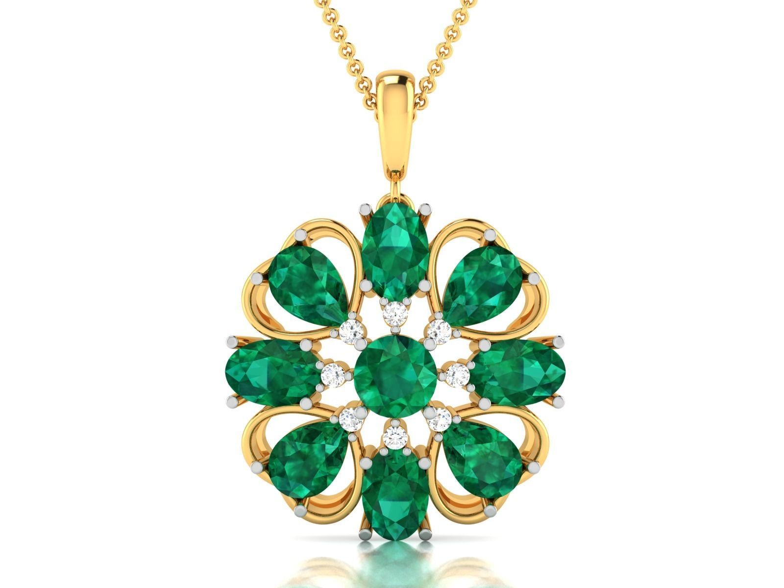 Women Pear Stone Pendant 3DM STL OBJ FBX Render Details 3D print model_3