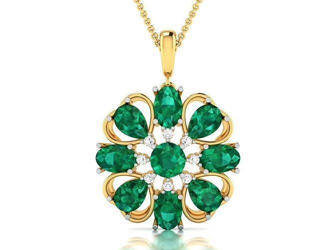 Women Pear Stone Pendant 3DM STL OBJ FBX Render Details 3D print model