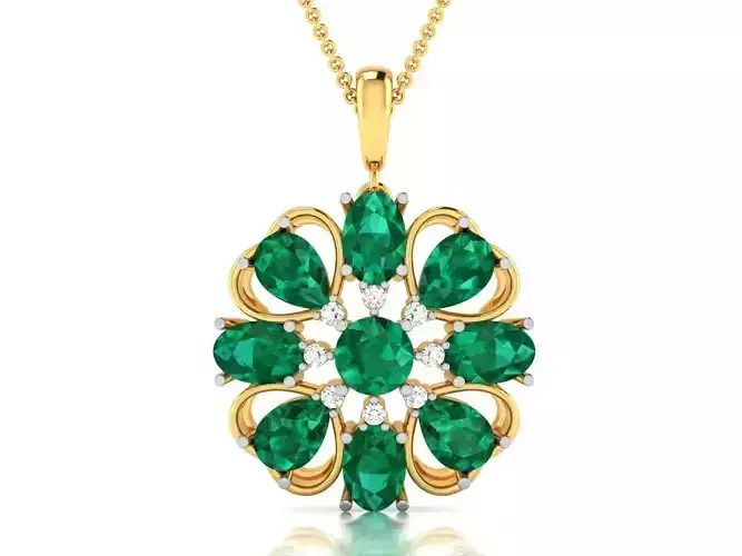 Women Pear Stone Pendant 3DM STL OBJ FBX Render Details