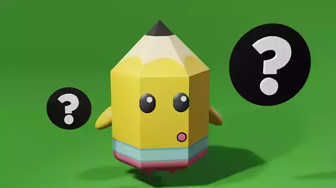 Charater Little pencil is shocked