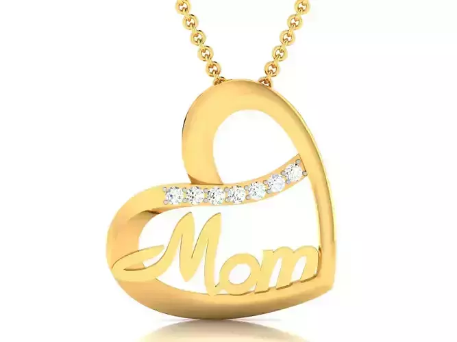Women Heart Mom Pendant 3DM STL OBJ FBX Render Details