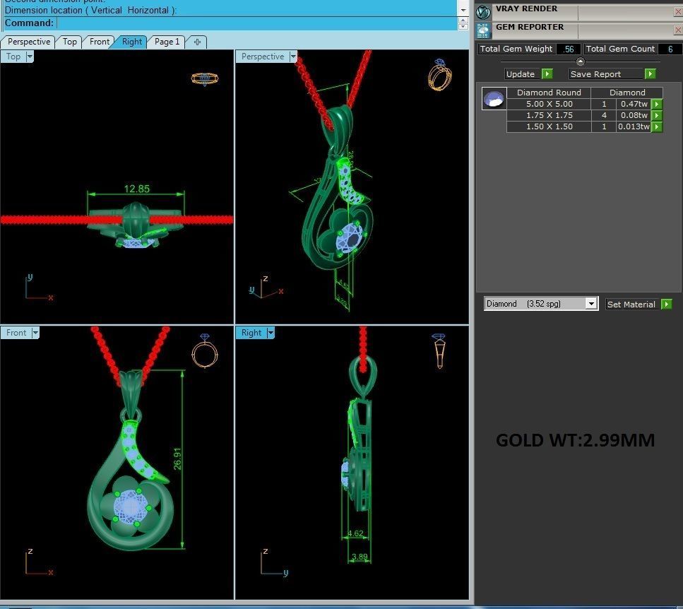 Women Pendant 3DM STL OBJ FBX Render Details 3D print model_5
