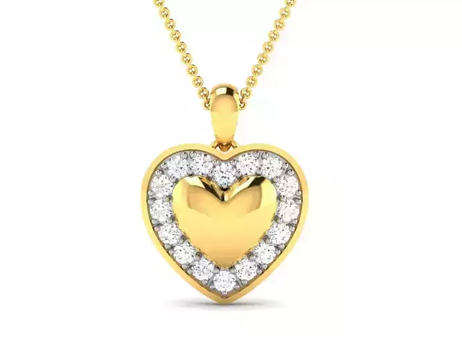 Women Heart Pendant 3DM STL OBJ FBX Render Details
