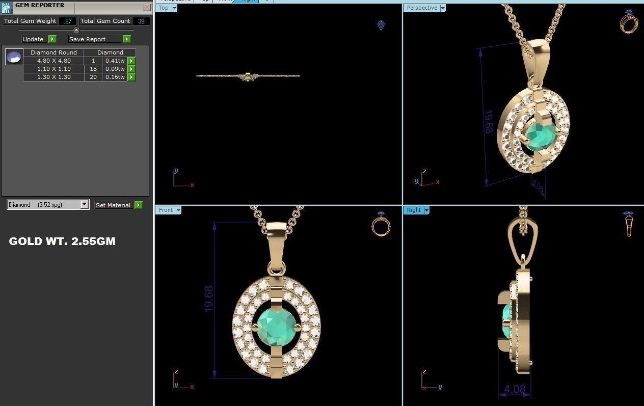 Women Pendant 3DM STL OBJ FBX Render Details 3D print model_5