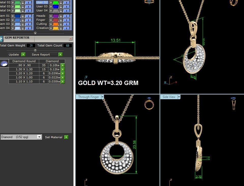 Women Pendant 3DM STL OBJ FBX Render Details 3D print model_6