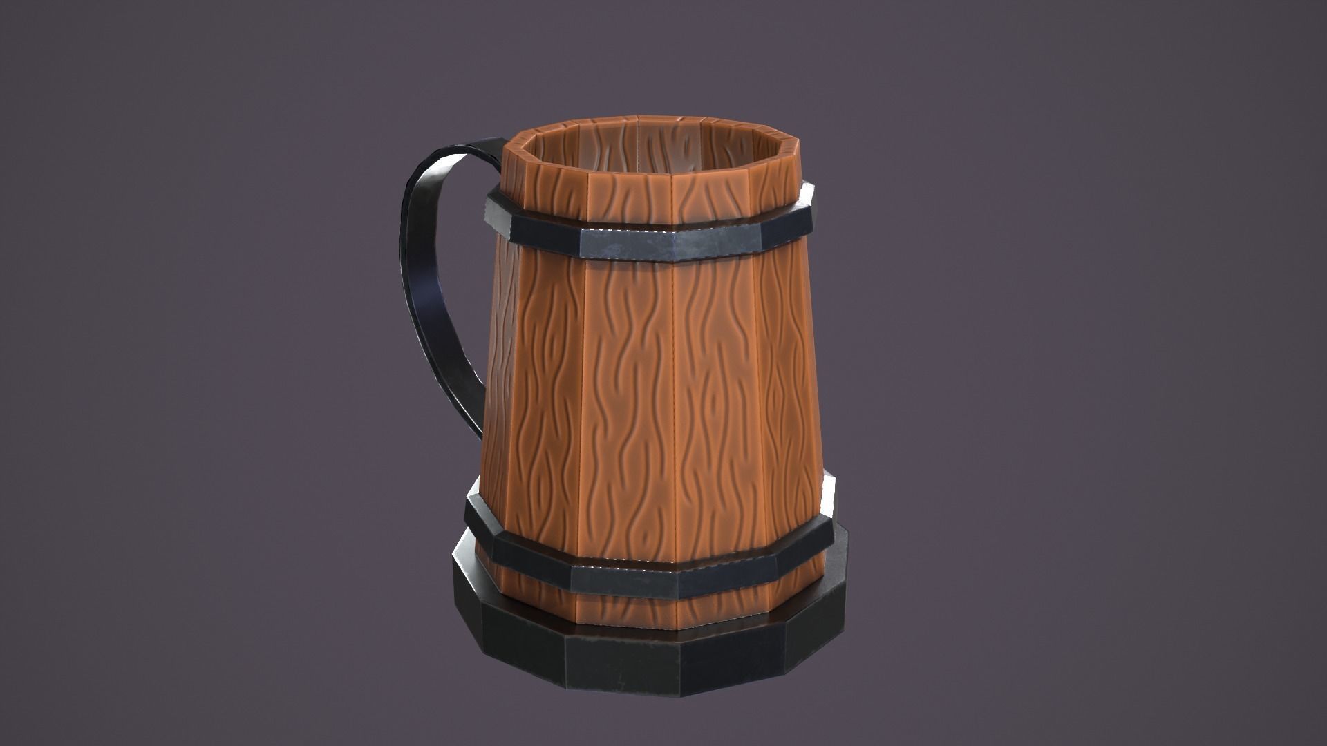 Medieval mug Low-poly 3D model_3