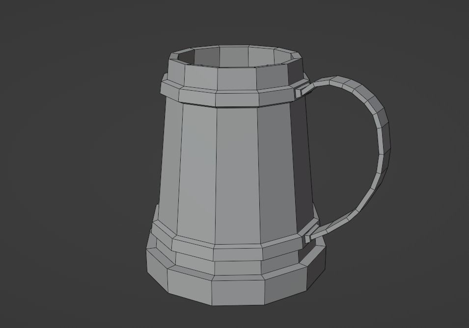 Medieval mug Low-poly 3D model_8