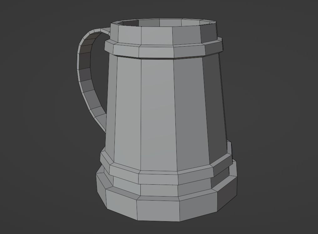 Medieval mug Low-poly 3D model_11