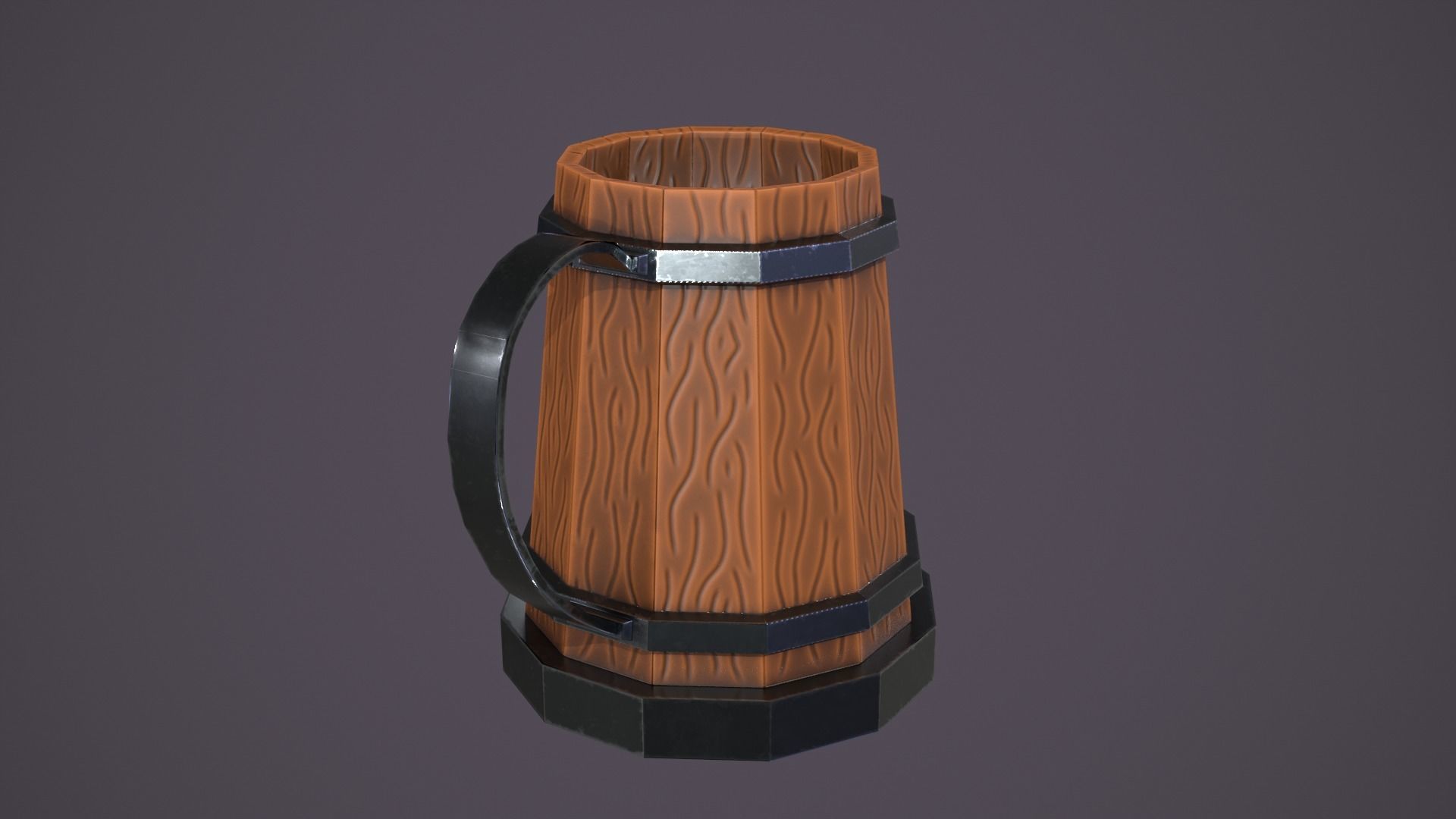 Medieval mug Low-poly 3D model_4