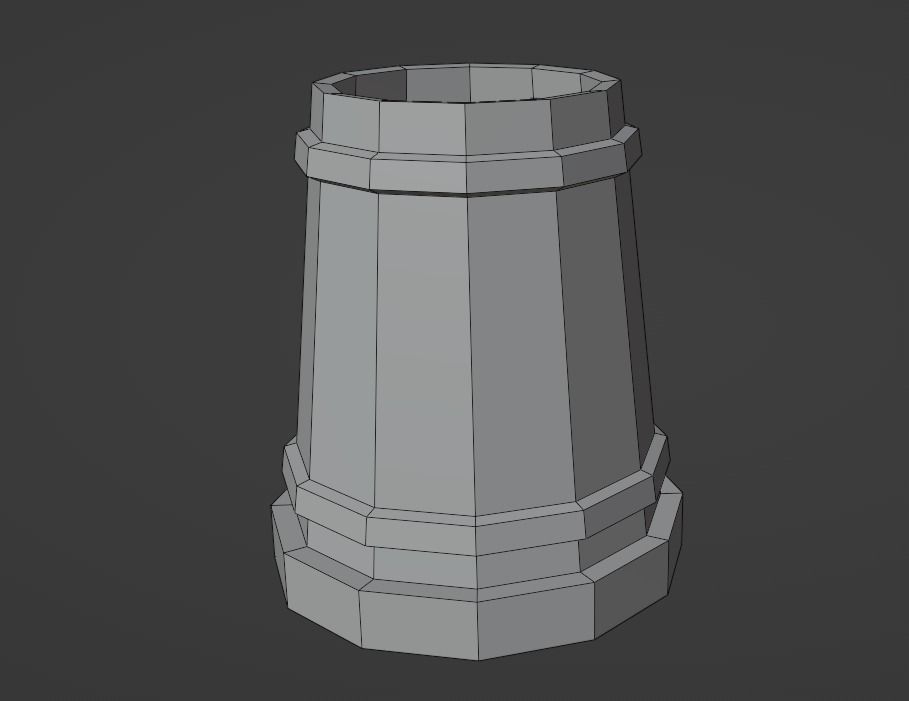 Medieval mug Low-poly 3D model_10