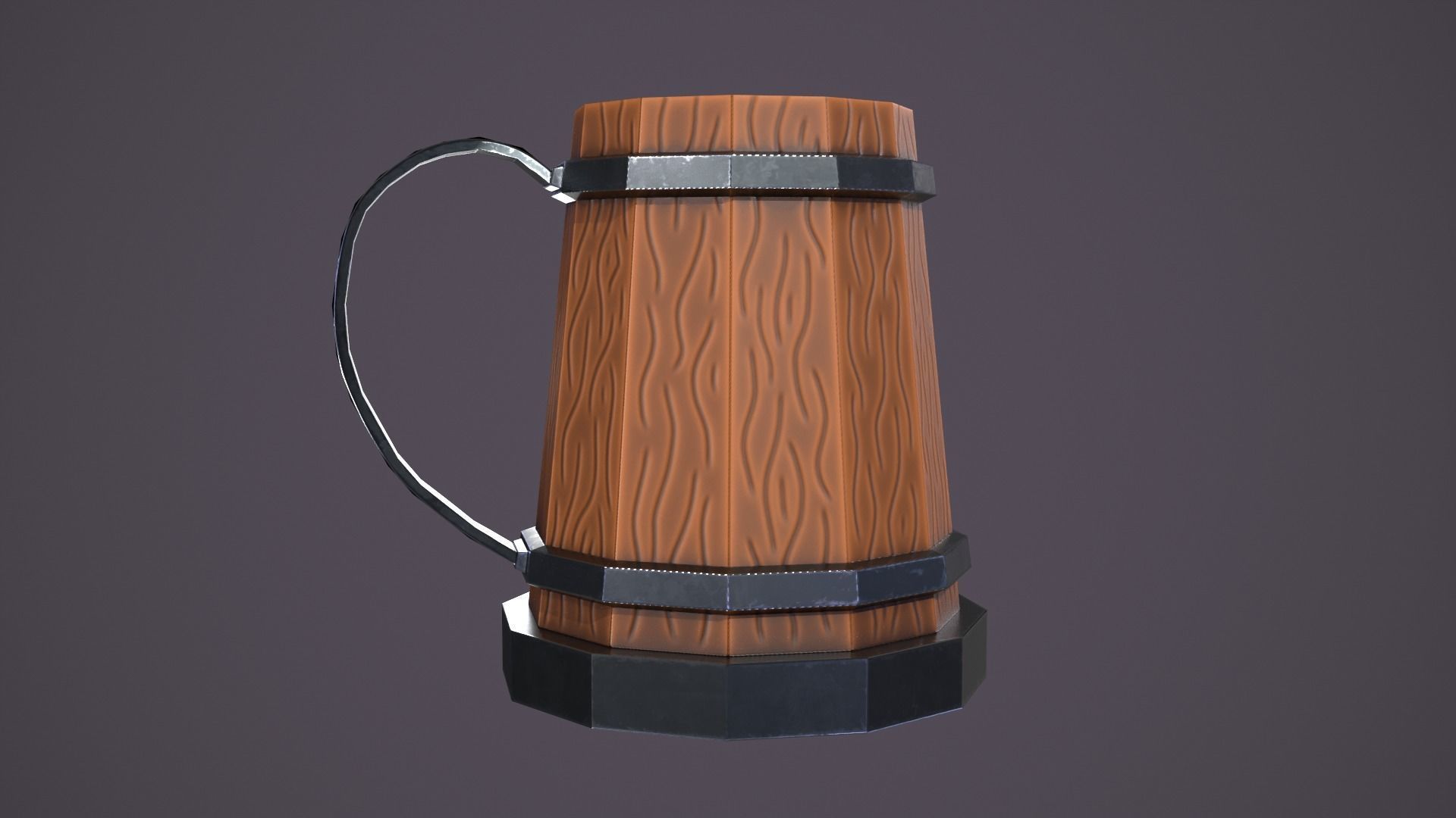 Medieval mug Low-poly 3D model_6