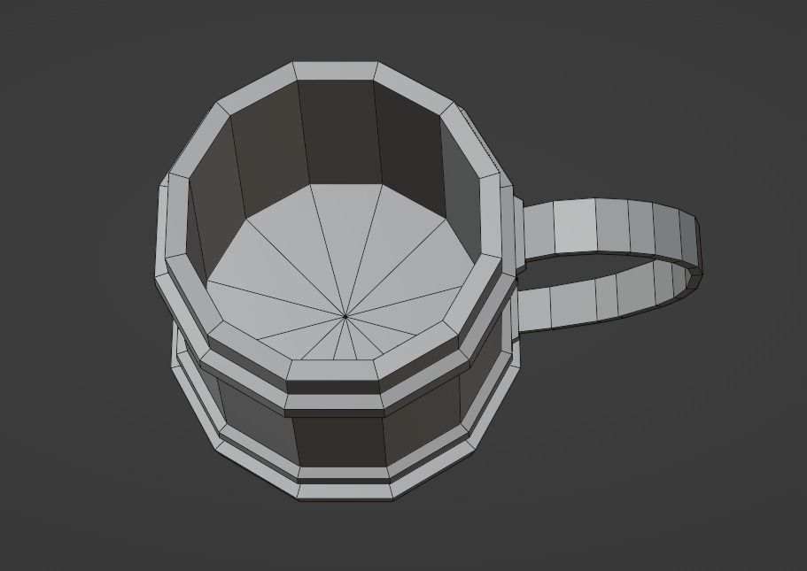 Medieval mug Low-poly 3D model_13