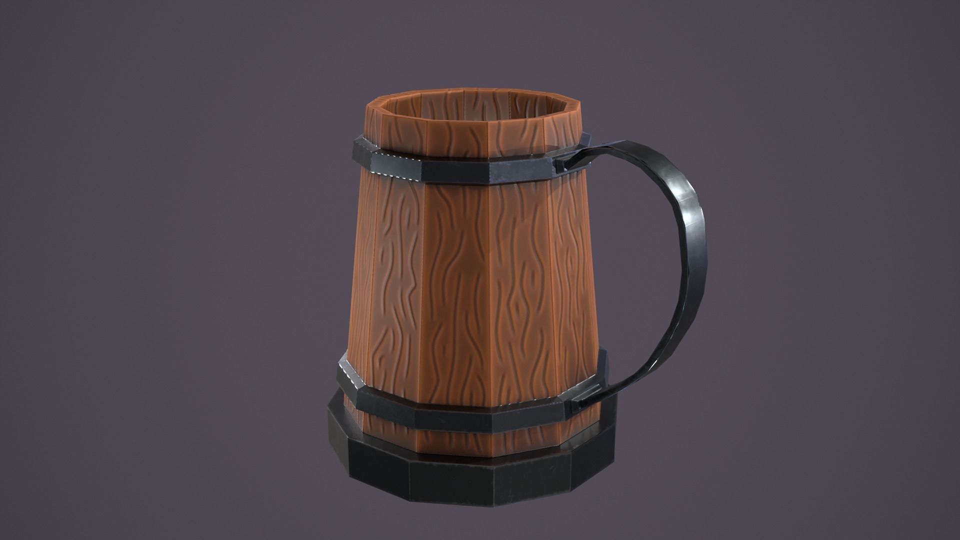 Medieval mug Low-poly 3D model_5