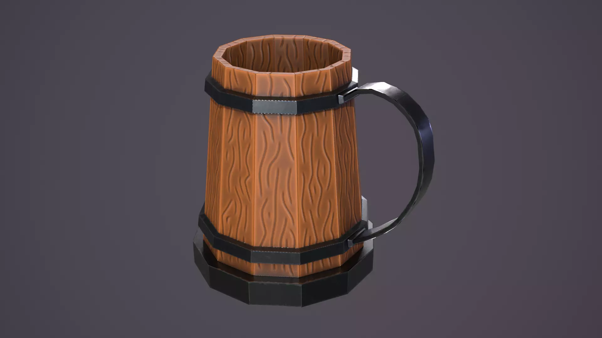 Medieval mug Low-poly 3D model_0