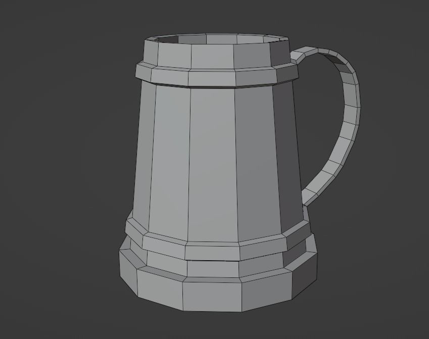 Medieval mug Low-poly 3D model_9