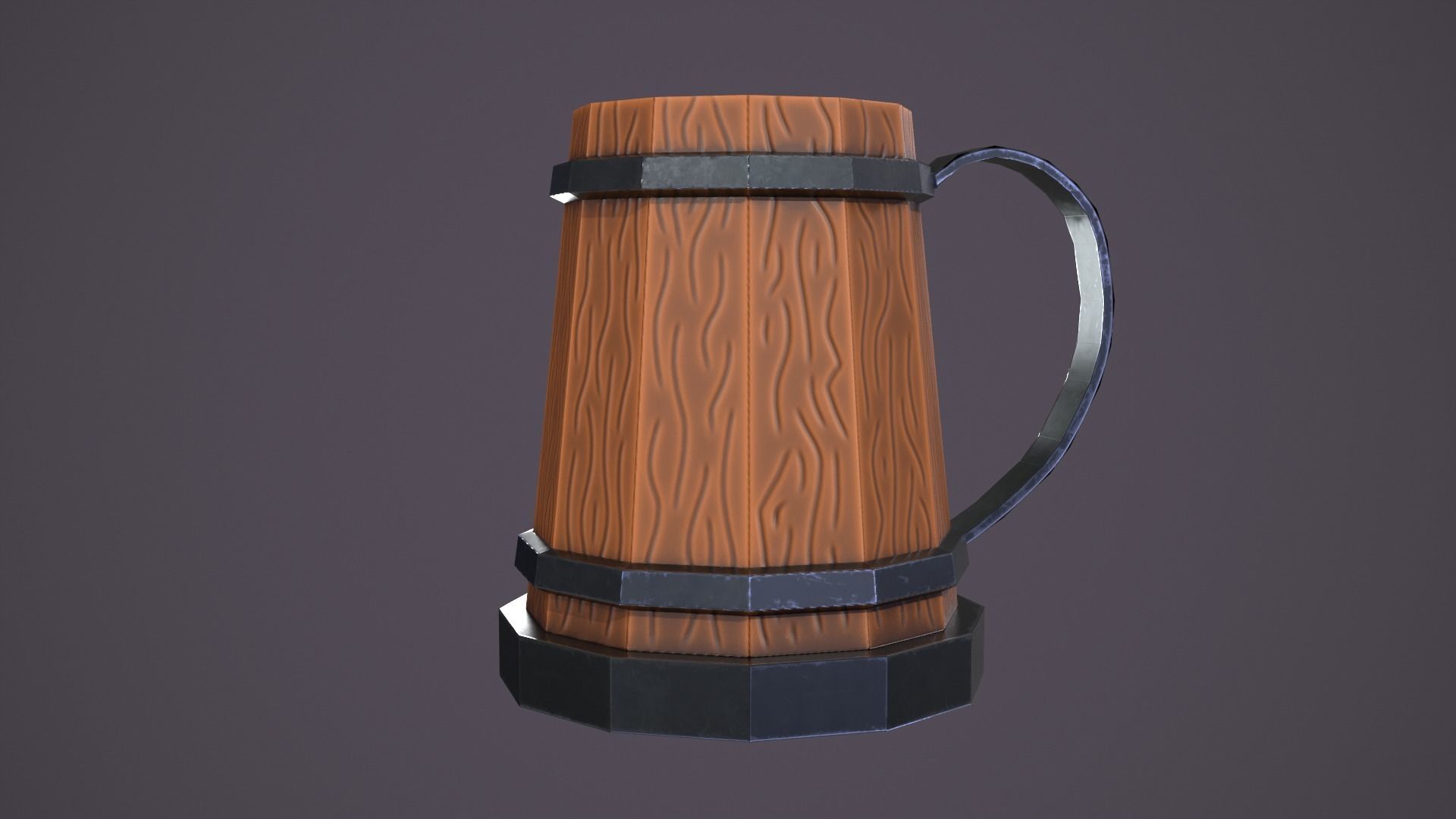 Medieval mug Low-poly 3D model_7
