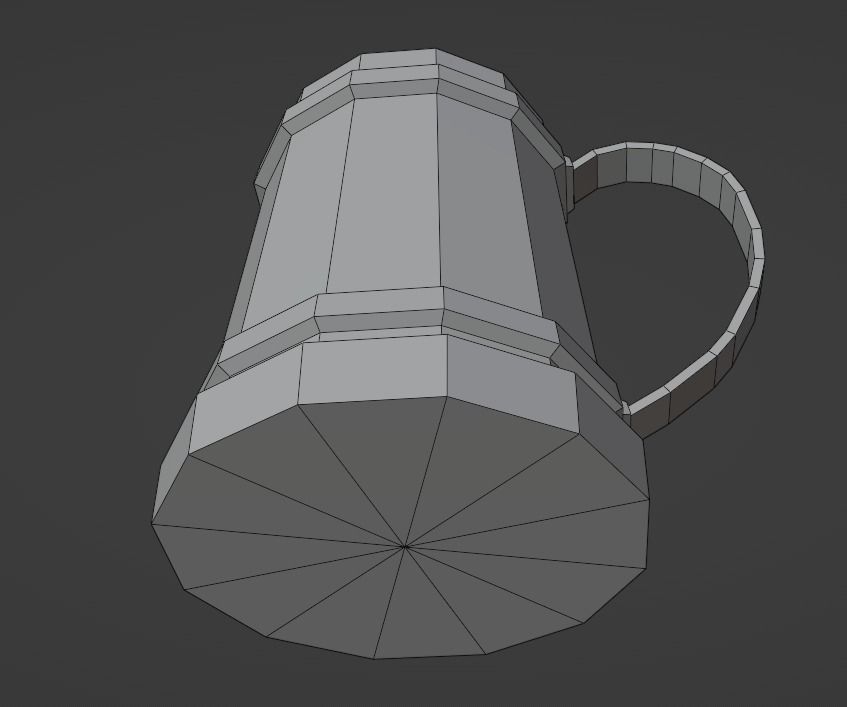 Medieval mug Low-poly 3D model_14