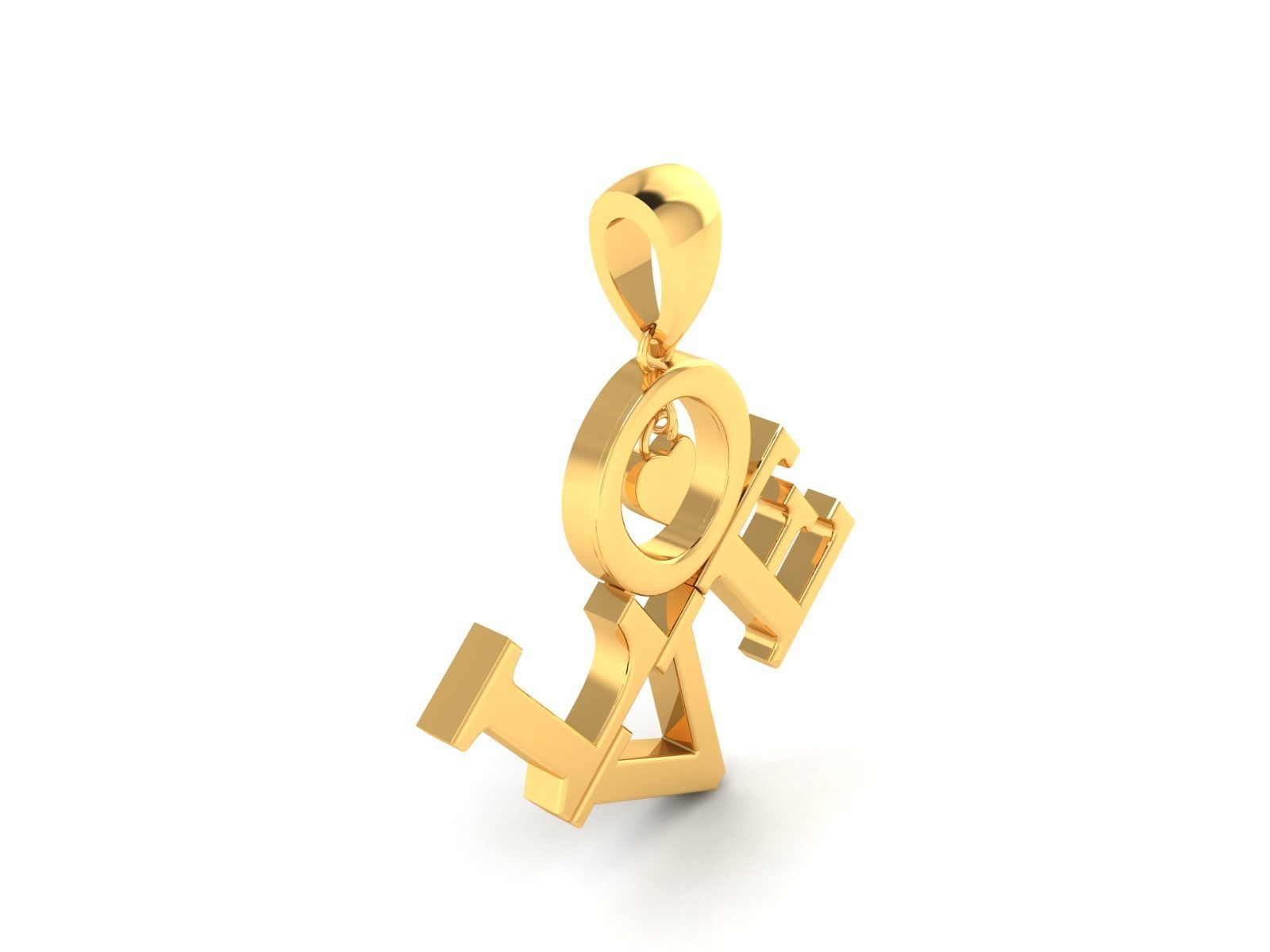 Love Pendant 3DM STL OBJ FBX Render Details 3D print model_2